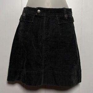 Patagonia Organic‎ Cotton Corduroy Mini Skirt Charcoal Grey Sz 4 Gorpcore Goblin